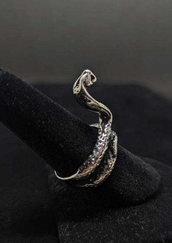Vintage Cobra ring Bronze Rhodium Plated ring, Va… - image 3