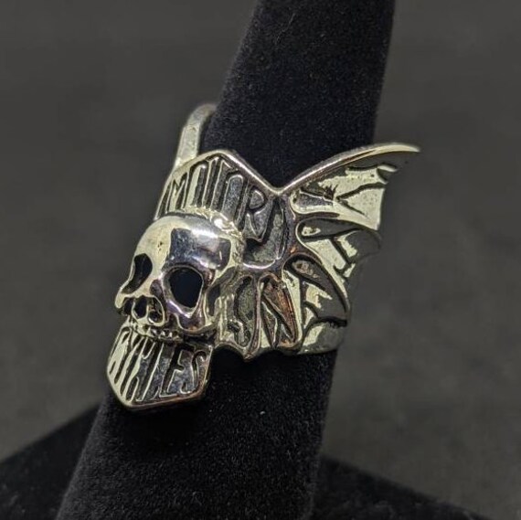 Skull Shield Biker Ring, Vintage G&S Biker Ring, … - image 3