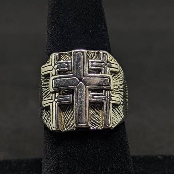 Vintage G&S Biker Ring, Multi Cross Biker Ring - image 1