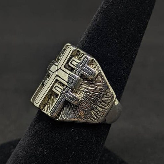 Vintage G&S Biker Ring, Multi Cross Biker Ring - image 3