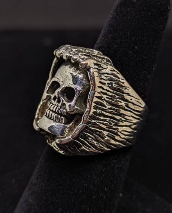 Grim Reaper Biker Ring, Vintage Biker Ring, G&S B… - image 3
