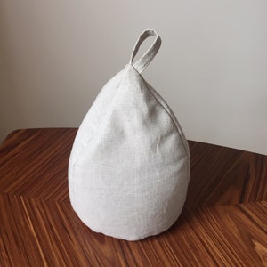Minimalistische deurstopper van natuurlijk linnen stof MET vulling van boekweitrompen, deurstopper in Scandinavische stijl, rustieke muurbeschermer