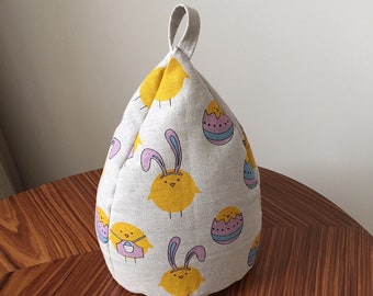 Easter gift, Linen Fabric Door Stopper WITH Buckwheat Hulls Filling, Cute Easter bunny, Baby room decor, Eco Friendly wall guard