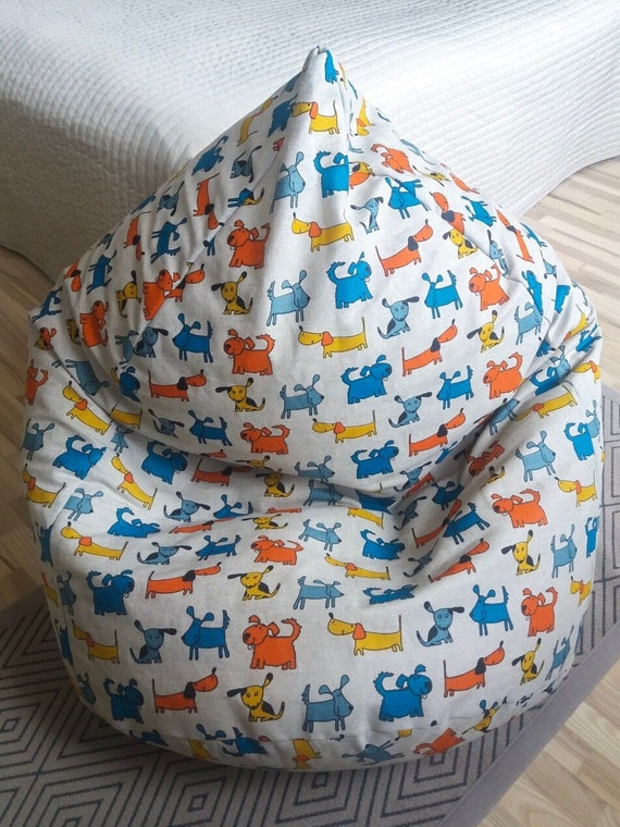 Kids Bean Bag Chair With Dogs, Dog Lover Gift, Supernatural Linen Beanbag  Cover, Toddler Floor Chair, With Cotton Insert, No Filler 