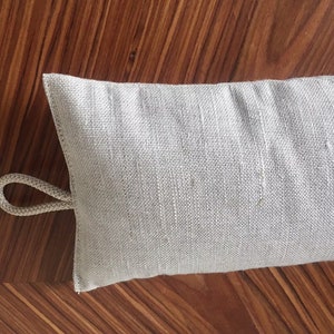 Minimalist Linen draft door stopper with buckwheat hulls filling, Fabric window draft stop, Rustic door snake