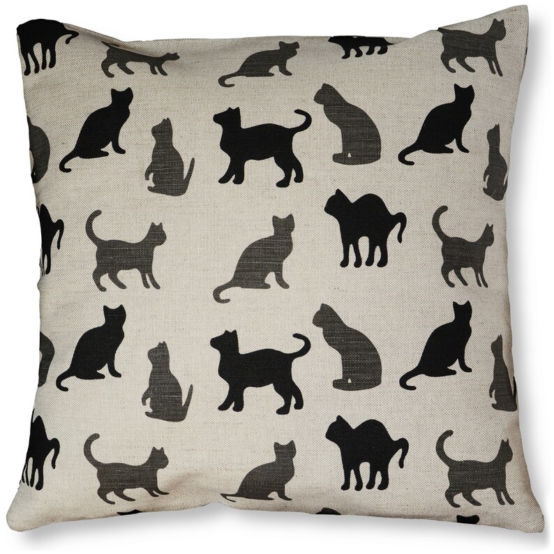 Black Kitty Cat Throw Pillow Cat Lover Gift Eco Friendly Etsy