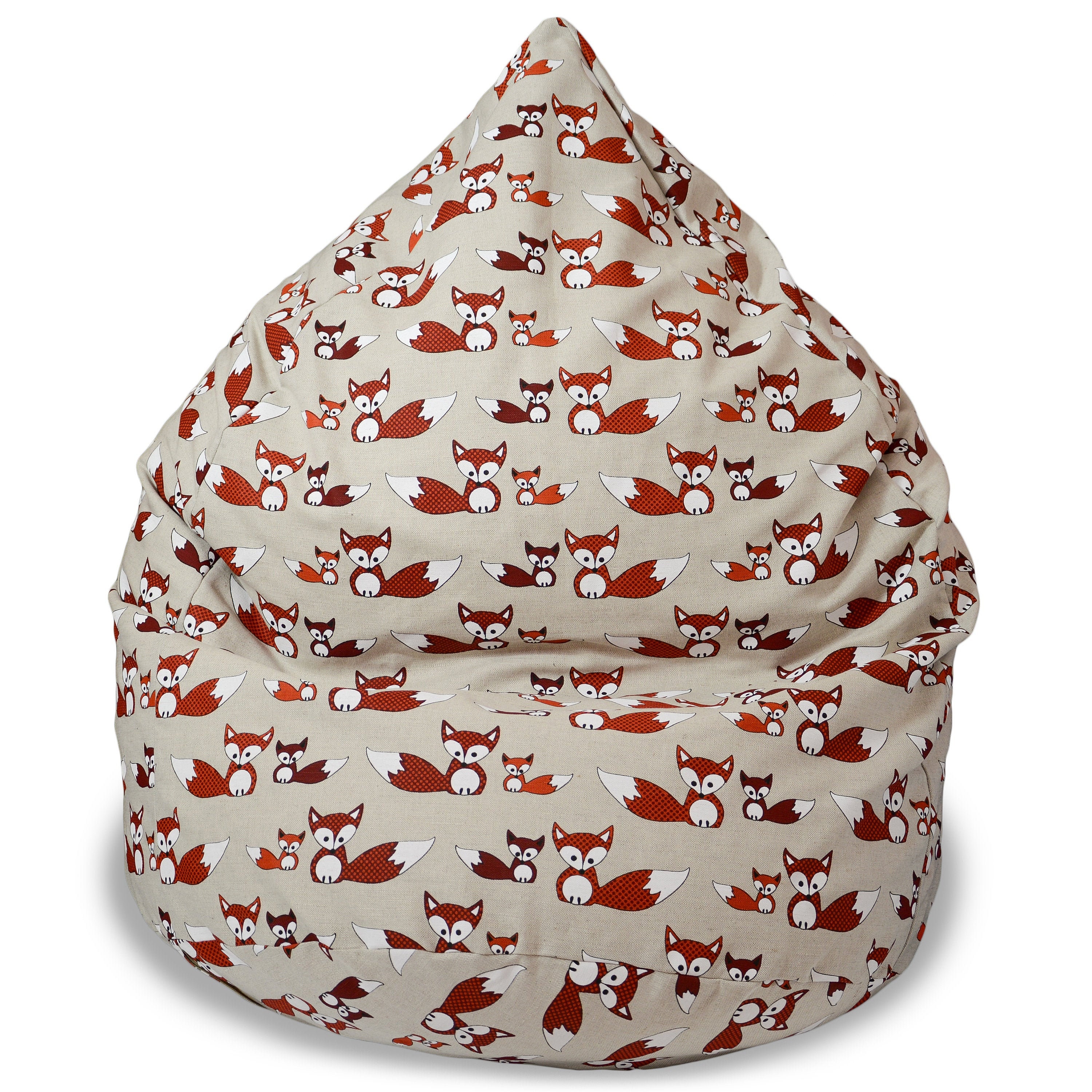 Linen Red Fox Bean Bag Chair Cover Cute Fox Gift Cotton Etsy
