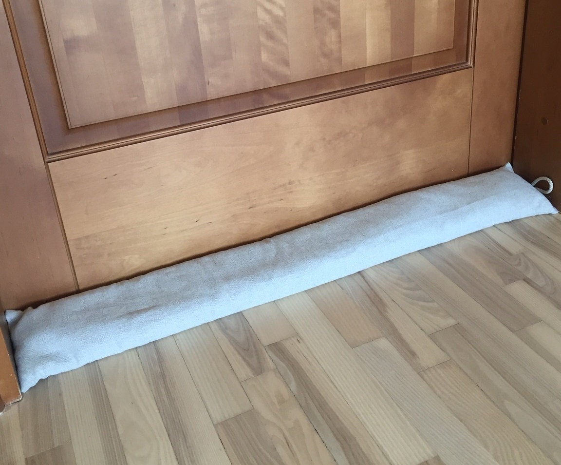 Minimalist Linen Draft Door Stopper With Buckwheat Hulls Etsy