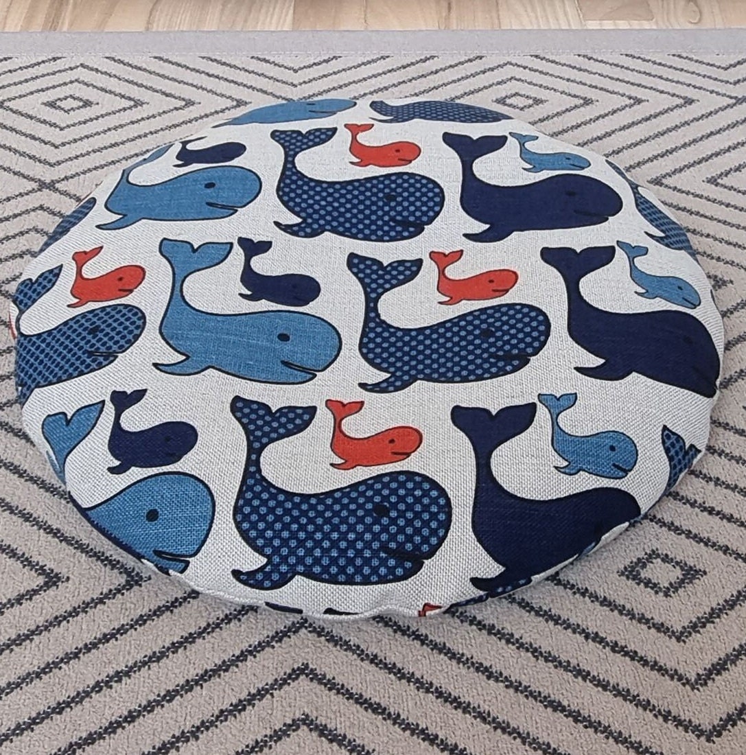 Blue Whale Linen Floor Pillow: Eco-friendly Kids Cushion With Buckwheat  Hulls Filling - Etsy Ireland