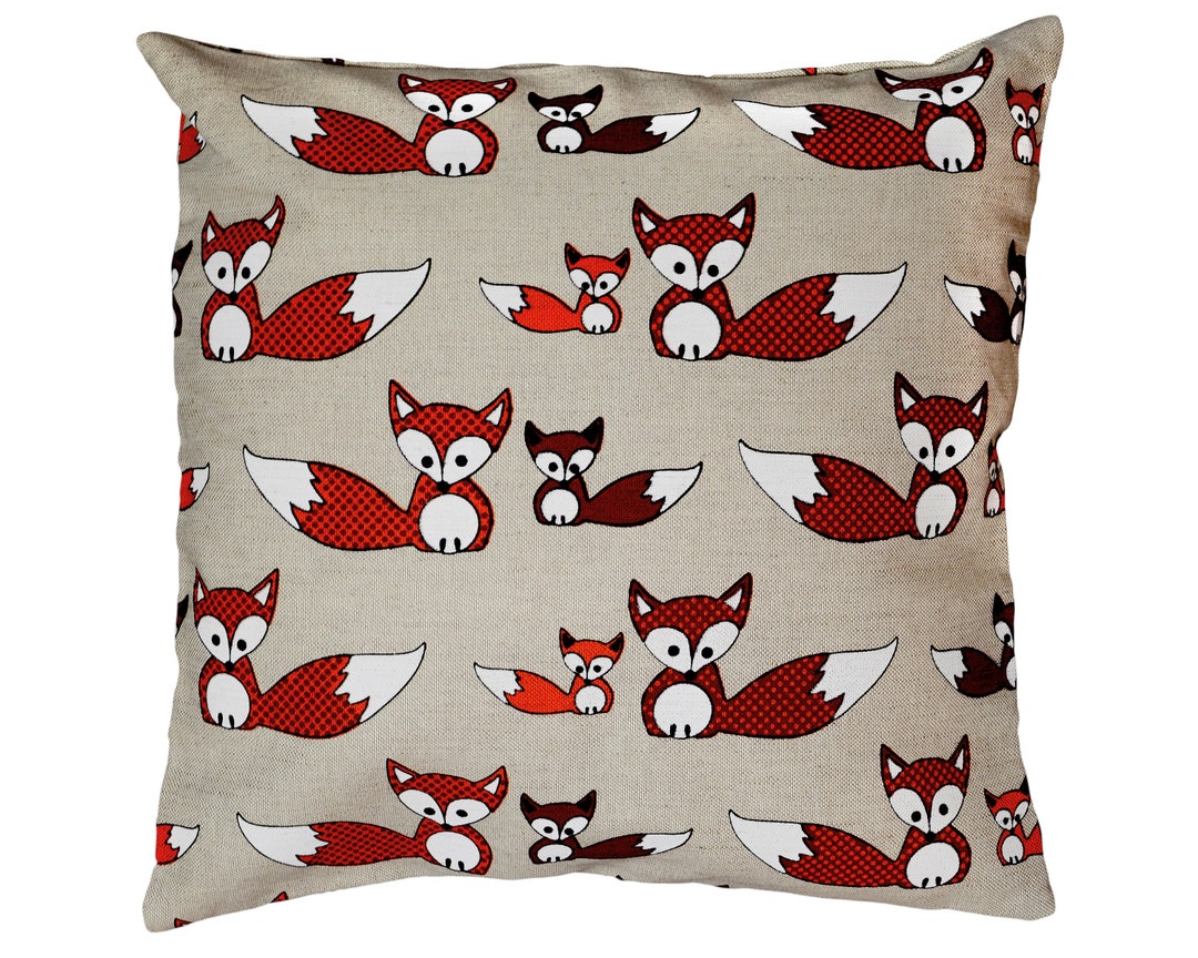Cute Fox Gift Red Fox Throw Pillow Woodland Nursery Decor Etsy