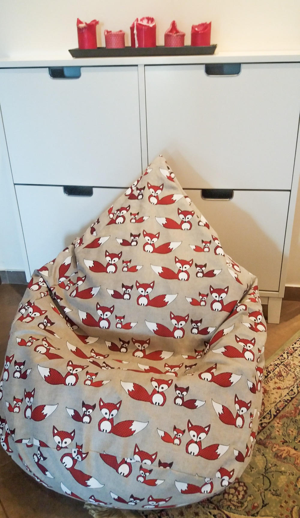 Linen Red Fox Bean Bag Chair Cover Cute Fox Gift Cotton Etsy