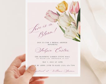 Tulip Bridal Shower Invitation: Spring Floral Garden Party (Digital Download)