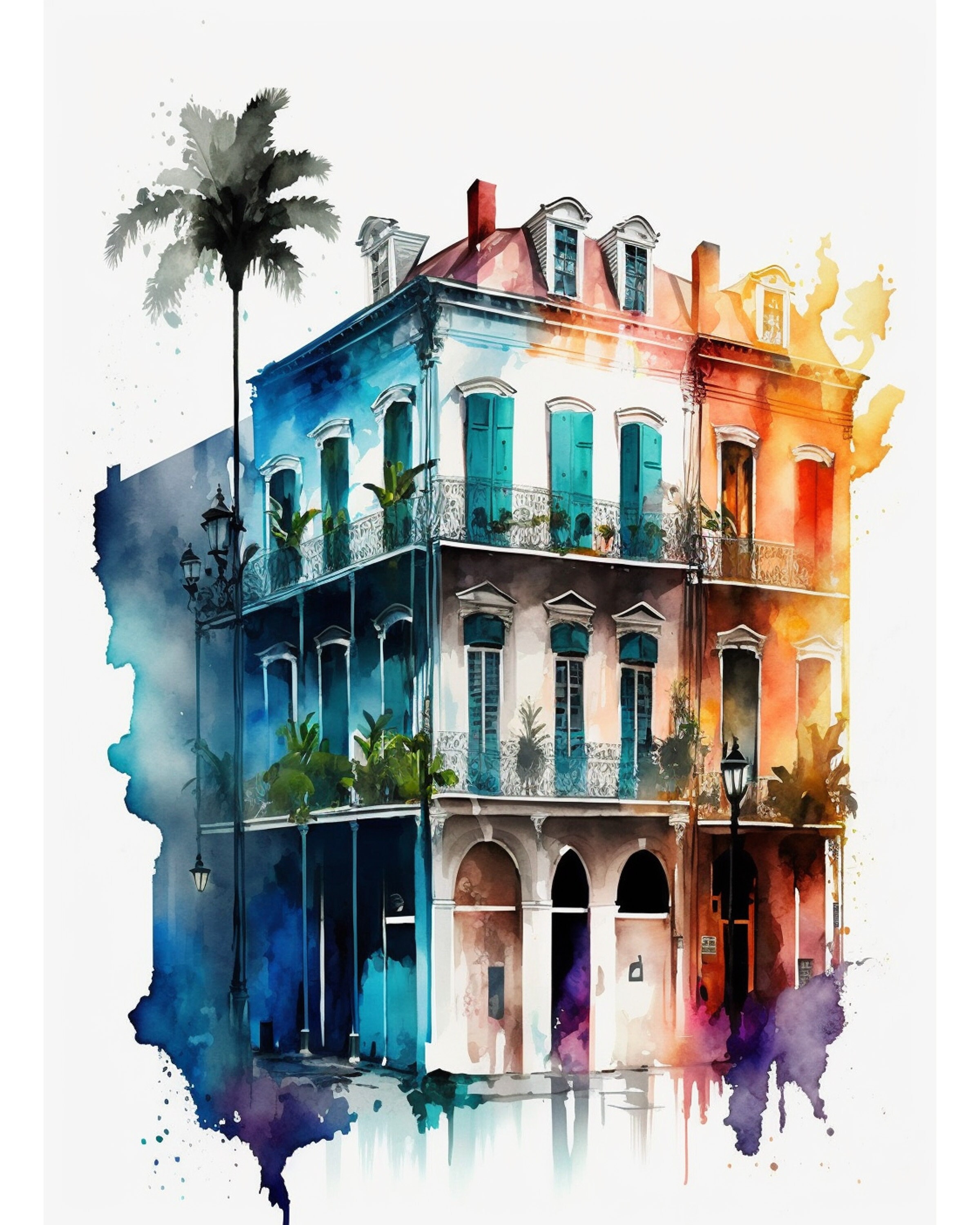 16x20 Set of 4 New Orleans Printable Wall Art, French Quarter ...