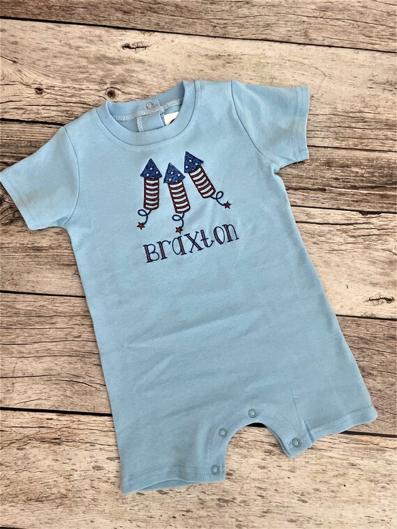Boys Personalized 4th of July Romper