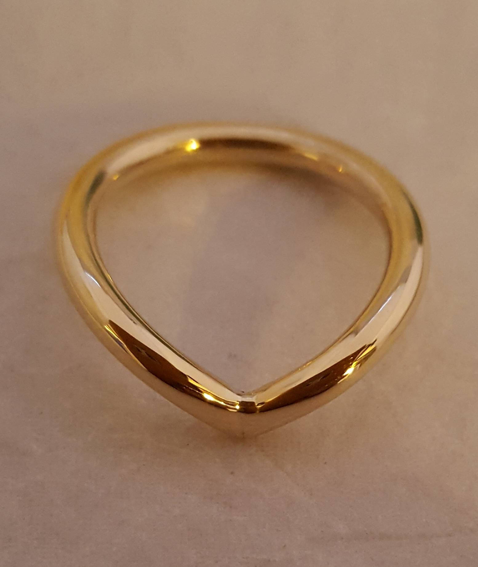 Contemporary Ladies 9ct Yellow Gold 2.5mm Wide Wishbone | Etsy