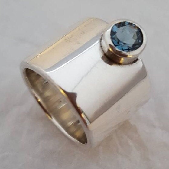 Silver ring with topaz deals stone