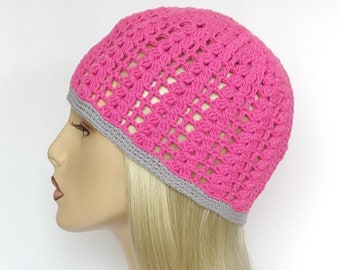 Pink Crochet Lace Deco Hat