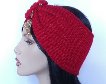 Red Lovely Ear Warmer Headband