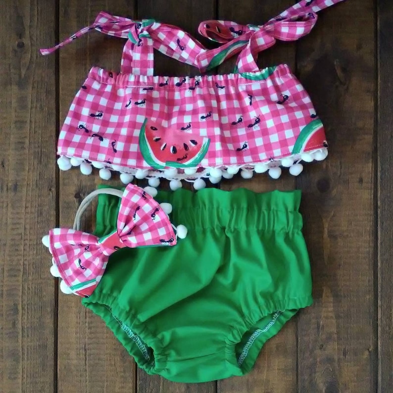 watermelon top watermelon girl outfit summer crop top Watermelon crop top and high waist bloomer set crop top watermelon crop top