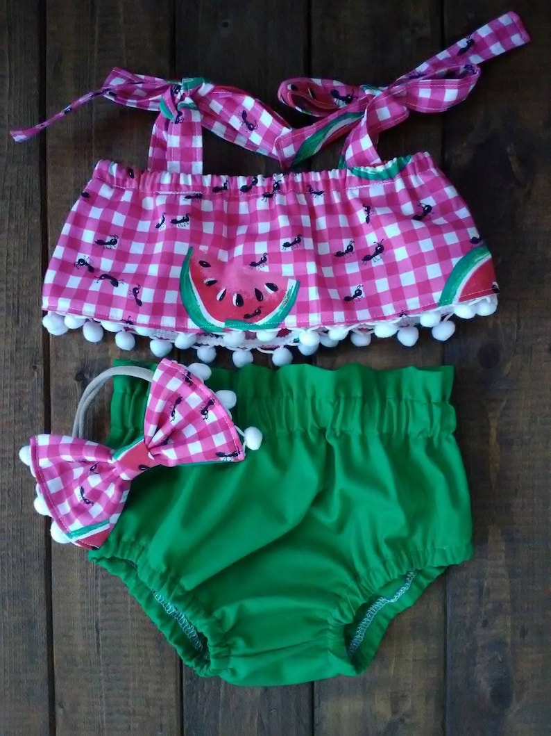 watermelon top watermelon girl outfit summer crop top Watermelon crop top and high waist bloomer set crop top watermelon crop top