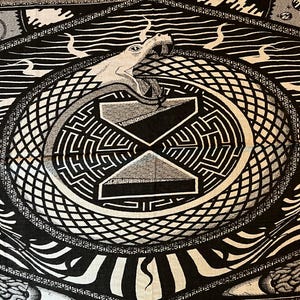 Sacred Geometry Festival Pashmina Schal // “Labyrinth of Time” // Psychedelic Rave Schal