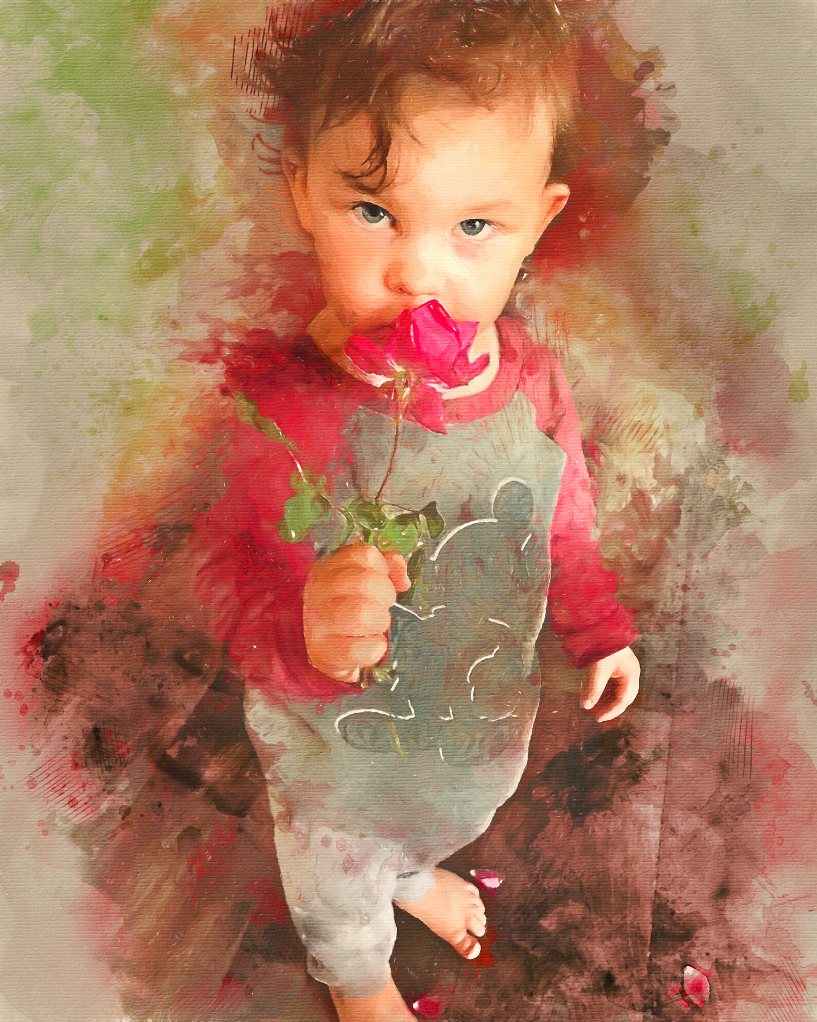 Custom Portrait Painting From Photo Watercolor Digital Etsy