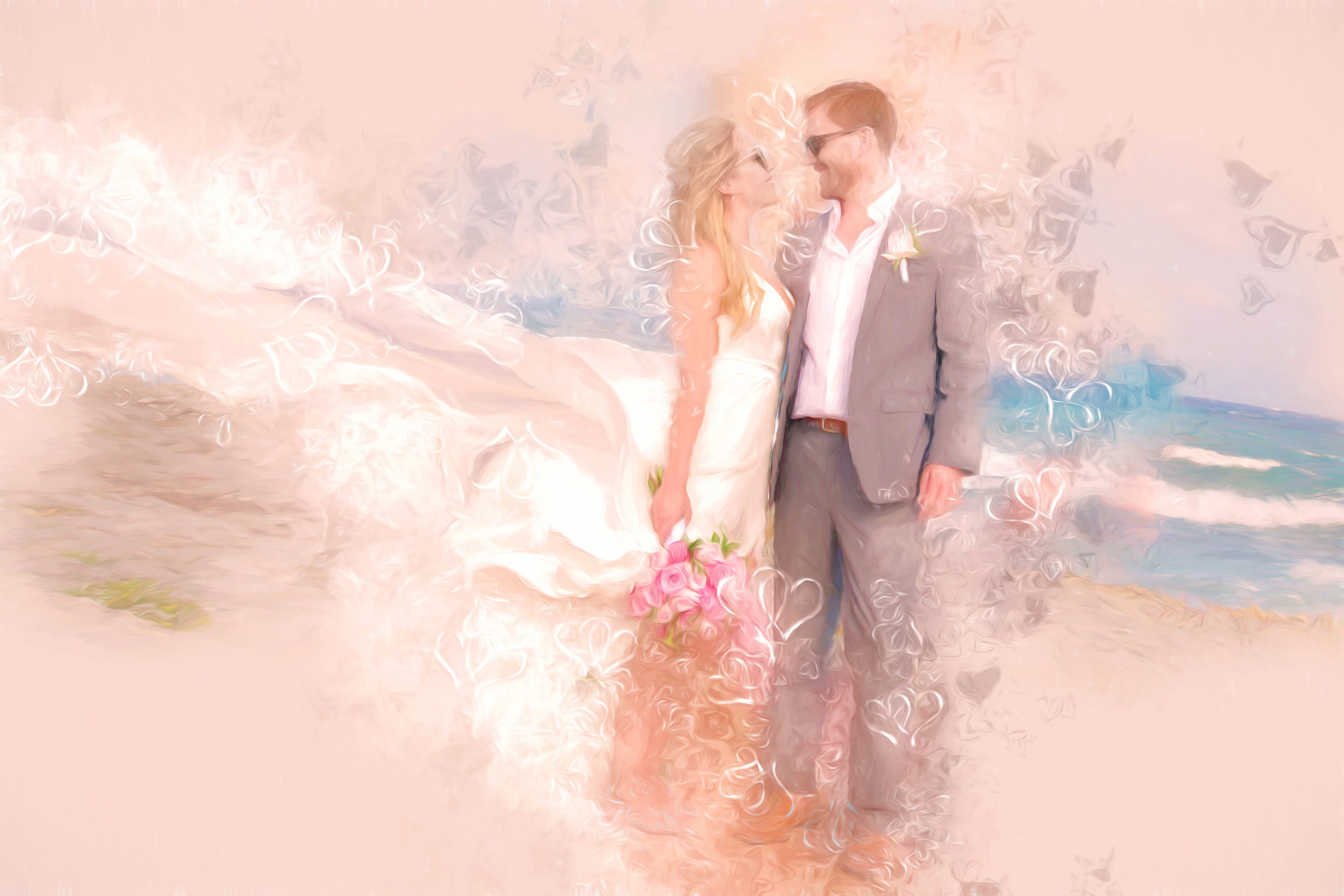 Couple Portrait Romantic Wall Art Digital Painting Couple Etsy