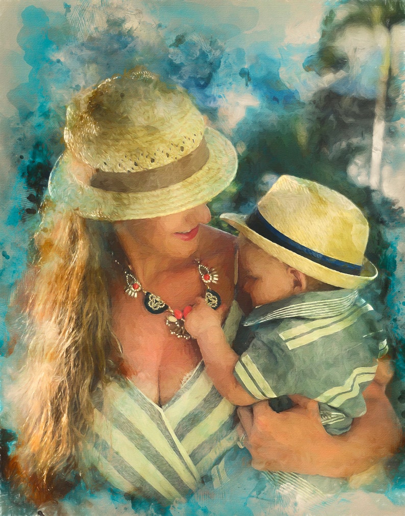 Custom Portrait Painting From Photo Watercolor Digital Etsy