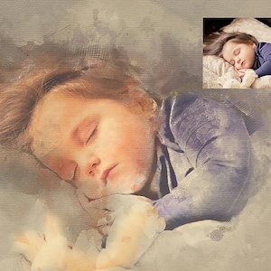 Custom Portrait, Painting From Photo, Watercolor, Digital Painting, Custom Art, Custom Watercolor image 1