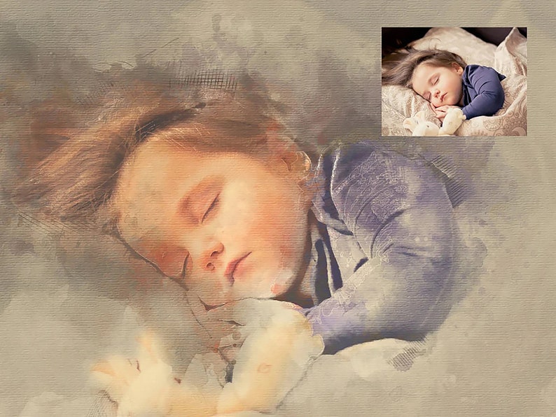 Custom Portrait, Painting From Photo, Watercolor, Digital Painting, Custom Art, Custom Watercolor image 1