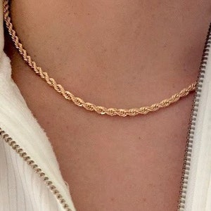 3MM Rope Necklace • Skinny Rope Necklace Chain • 18K Gold Filled Chain Choker Necklace• Rope Choker• Gold Roper Choker• Twisted Necklace