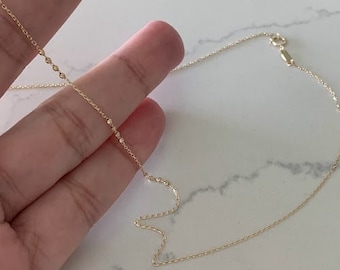 14K Gold Beaded Satellite Chain: Dainty Minimalist Necklace