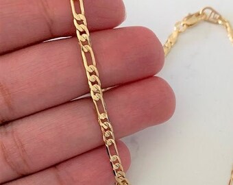 Figaro Chain Link Hoop Earrings chunky gold link hoops 14k gold plated