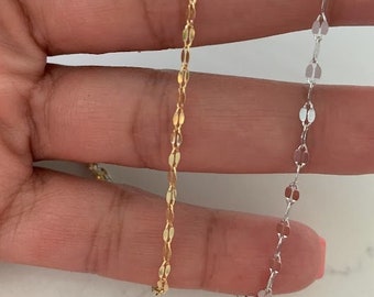 14K SOLID GOLD Chain Necklace, Mirror Chain, Paperclip Chain, Cuban, Figaro, Rolo, for kids, for men, for women, Link, Gift, BEST Sellers