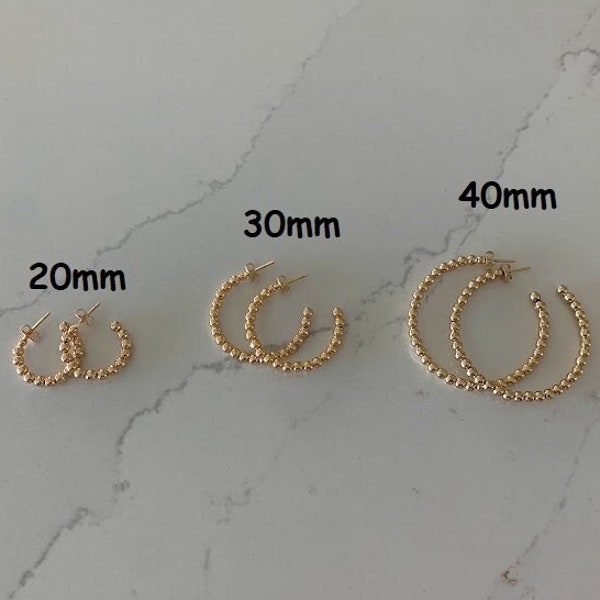 3MM Bead Hoop Earrings • hoops • gold hoops • hoop earrings • small hoop earrings • hoop earrings • gold hoop earrings • open hoops