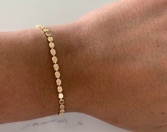 3MM Dotted Dainty Bracelet | 14K Gold Filled Delicate Gold Bracelet | Bridal Bracelet | Bridesmaid Gift | Layering Bracelet Minimalist