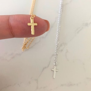 Cross in Sterling Silver, Cross Necklace Women, Tiny Small Cross, Religious Necklace, Dainty Cross Necklace Cross Pendant, Minimalist