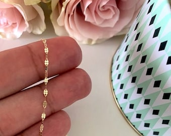 14K Yellow Gold Mirror Chain: 1.7mm Diamond Cut Choker