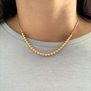 18k Gold Filled Beads Chain Necklace: Layering Choker