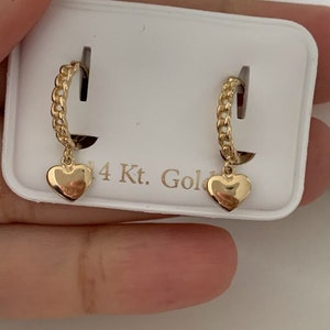 14K Gold Heart 13MM Huggies, Everyday Earrings, Braided Gold Earrings, 14K Yellow Gold Hoops, 14K One Loop Hoops, Tiny Huggies