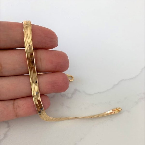 14K Gold Filled Herringbone Anklet, 6MM Herringbone Anklet, Omega Anklet, Stacking Anklet, Gold filled Anklet, Snake Chain Anklet