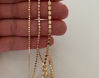 Gold Flache Perlen Choker Halskette | Zierliche flache Kugelkette | Perlen Halskette | Flache Perlenkette | Schichtkette | Dot Gold-filled Halsketten