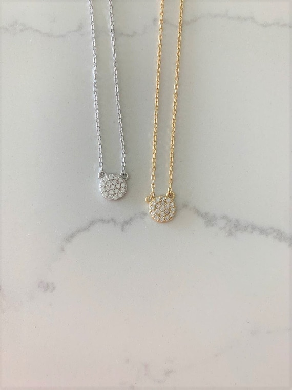 Dainty disc necklace sale