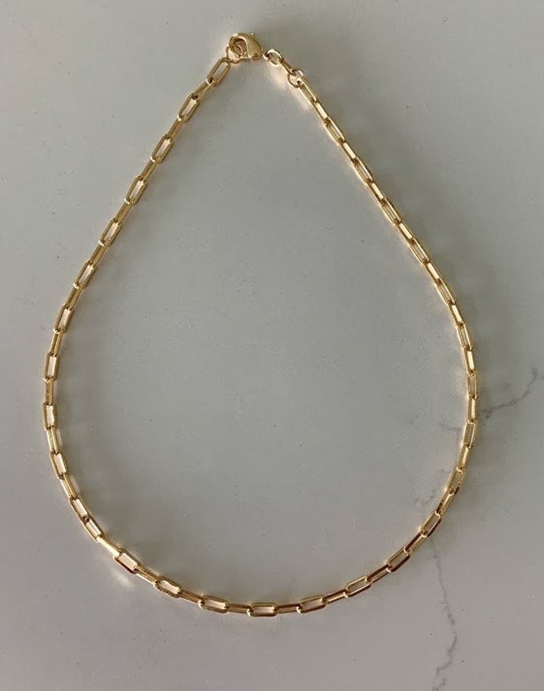 18K Gold Filled Paperclip Chain Necklace Gold Filled Etsy