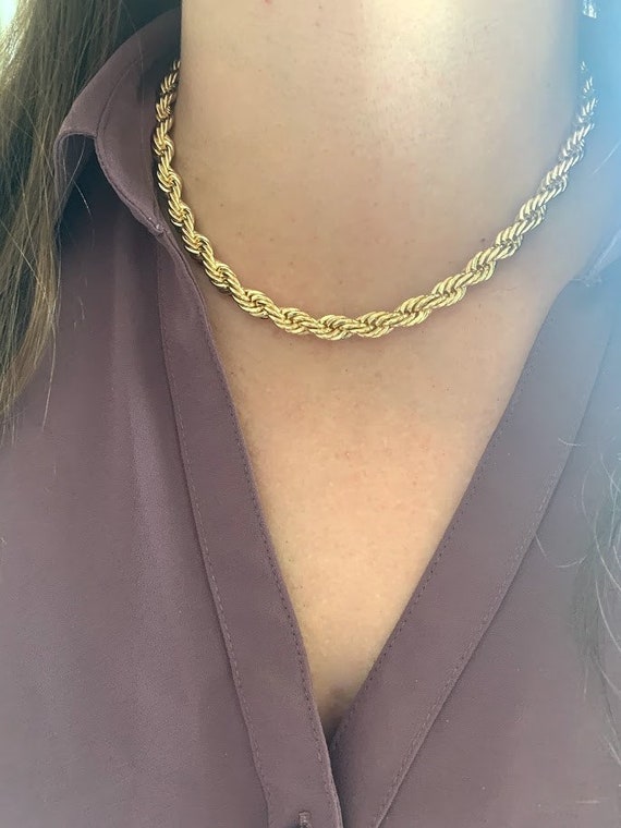 14K Gold Filled 8MM Rope Chain Necklacelayering Gold Chain Necklace14k Gold  Filled Chain Choker rope Link Chain Choker Rope Choker 