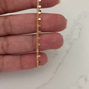 Discs Chain Bracelet, Dainty Satellite Discl Bracelet, Discs Bracelet, Cuban Link Bracelet, Dainty Bracelet, Arm Candy, Gold filled