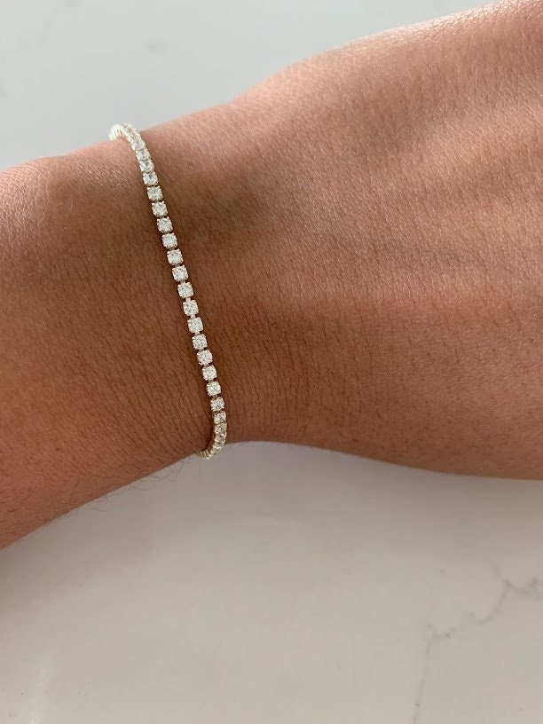 White gold hotsell cz tennis bracelet