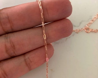 Sterling Silver Paper Clip Necklace with Stars: Layering Chain Choker