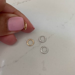 8MM 14K Gold Huggies, Hoop Earrings, Dainty Hoops, Huggies Earrings, Hoop Earrings, Everyday Earrings, Dainty Earrings, Huggies, Hoops