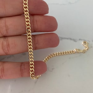 18K Gold Filled Cuban Curb Link Anklet: Chunky Statement Chain